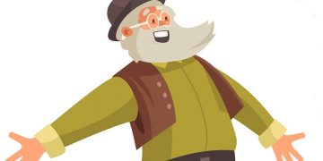 Representational image of an animated happy 80 year old man