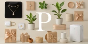 Collage of gifts that start with P