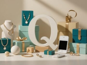 Collage of quirky gifts starting with Q