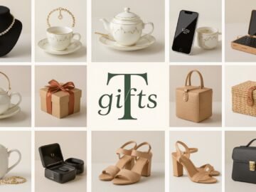 Collage of various gifts starting with T