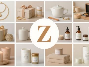 Collage of zesty gifts that start with Z