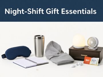 Still-life of practical gifts for night shift workers